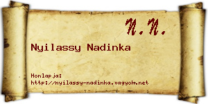 Nyilassy Nadinka névjegykártya
